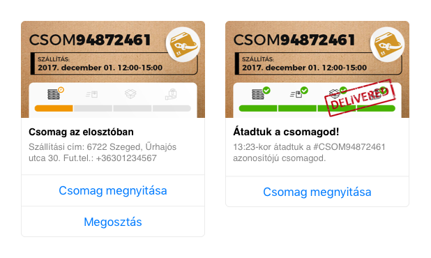 CsimiCsomag : Messenger Generic template